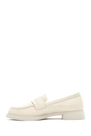 Women's Cream Leather Masculine Loafer | Derimod Women's Cream Leather Masculine Loafer | Derimod