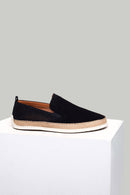 Navy Blue Suede Leather Men's Espadrille | Derimod Navy Blue Suede Leather Men's Espadrille | Derimod