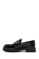Kadın Siyah Rugan Deri Makosen Loafer | Derimod Kadın Siyah Rugan Deri Makosen Loafer | Derimod
