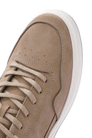 Men's Mink Lace-Up Nubuck Leather Sneaker | Derimod Men's Mink Lace-Up Nubuck Leather Sneaker | Derimod