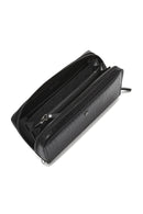 Men's Black Patterned Leather Wallet | Derimod Men's Black Patterned Leather Wallet | Derimod