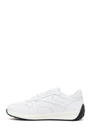 Woman White Lace-Up Leather Sneaker | Derimod Woman White Lace-Up Leather Sneaker | Derimod