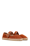 Women's Orange Strappy Suede Espadrilles | Derimod Women's Orange Strappy Suede Espadrilles | Derimod