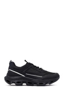 Men's Black Lace-Up Thick-Soled Fabric Sneaker | Derimod Men's Black Lace-Up Thick-Soled Fabric Sneaker | Derimod