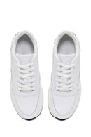 Woman White Lace-Up Leather Sneaker | Derimod Woman White Lace-Up Leather Sneaker | Derimod