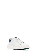 Erkek Beyaz Bağcıklı Kalın Tabanlı Deri Sneaker | Derimod Erkek Beyaz Bağcıklı Kalın Tabanlı Deri Sneaker | Derimod