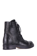 Studded Women's Leather Boots | Derimod Studded Women's Leather Boots | Derimod