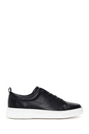 Erkek Siyah Bağcıklı Deri Sneaker | Derimod Erkek Siyah Bağcıklı Deri Sneaker | Derimod