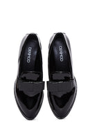Kadın Siyah Rugan Topuklu Loafer | Derimod Kadın Siyah Rugan Topuklu Loafer | Derimod