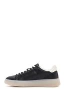 Alberto Guardiani Men's Black New Era Lace-Up Leather Sneakers | Derimod Alberto Guardiani Men's Black New Era Lace-Up Leather Sneakers | Derimod
