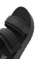 Women's Black Strappy Thick Soled Jelly Slippers | Derimod Women's Black Strappy Thick Soled Jelly Slippers | Derimod