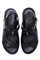 Kadın Siyah Deri Comfort Sandalet | Derimod Kadın Siyah Deri Comfort Sandalet | Derimod