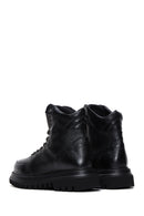 Women's Black Leather Flat Boots | Derimod Women's Black Leather Flat Boots | Derimod