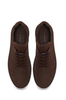 Male Brown Lace-up Nubuck Leather Casual Sneaker | Derimod Male Brown Lace-up Nubuck Leather Casual Sneaker | Derimod
