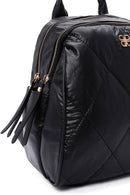 Women's Black Quilted Backpack | Derimod Women's Black Quilted Backpack | Derimod