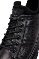 Male Black Lace-up Leather Casual Sneaker | Derimod Male Black Lace-up Leather Casual Sneaker | Derimod