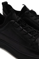 Erkek Siyah Bağcıklı Kalın Tabanlı Deri Sneaker | Derimod Erkek Siyah Bağcıklı Kalın Tabanlı Deri Sneaker | Derimod