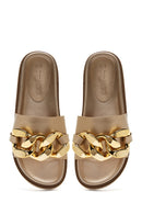 Women's Chain Metallic Slippers | Derimod Women's Chain Metallic Slippers | Derimod