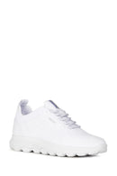 Geox Kadın Beyaz Spherica Bağcıklı Deri Sneaker | Derimod Geox Kadın Beyaz Spherica Bağcıklı Deri Sneaker | Derimod