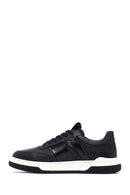 Erkek Siyah Bağcıklı Deri Sneaker | Derimod Erkek Siyah Bağcıklı Deri Sneaker | Derimod