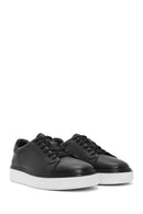 Erkek Siyah Bağcıklı Deri Sneaker | Derimod Erkek Siyah Bağcıklı Deri Sneaker | Derimod