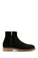 Men's Black Zippered Suede Leather Casual Boots | Derimod Men's Black Zippered Suede Leather Casual Boots | Derimod