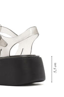Women's Black Ankle Buckle Thick Soled Jelly Sandals | Derimod Women's Black Ankle Buckle Thick Soled Jelly Sandals | Derimod