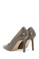 Women's Mink Thin Heels Patent Leather Stiletto | Derimod Women's Mink Thin Heels Patent Leather Stiletto | Derimod
