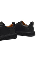 Men's Black Thick-Soled Leather Sneaker | Derimod Men's Black Thick-Soled Leather Sneaker | Derimod