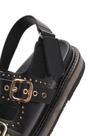 Women's Black Buckled Thick Soled Sandals | Derimod Women's Black Buckled Thick Soled Sandals | Derimod