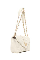 Woman Cream Chain Strap Quilted Crossbody Bag | Derimod Woman Cream Chain Strap Quilted Crossbody Bag | Derimod