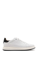 Men's White Lace-up Leather Sneaker | Derimod Men's White Lace-up Leather Sneaker | Derimod