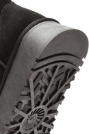 Women's Black Fur Detailed Thick Sole Suede Leather Boots | Derimod Women's Black Fur Detailed Thick Sole Suede Leather Boots | Derimod
