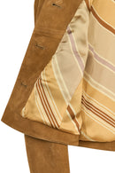 Almira Woman Camel Short Suede Leather Jacket | Derimod Almira Woman Camel Short Suede Leather Jacket | Derimod