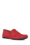 Geox Men's Red Kosmopolis + Grip Suede Leather Casual Loafer | Derimod Geox Men's Red Kosmopolis + Grip Suede Leather Casual Loafer | Derimod
