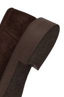 Woman Brown Buckled Thick-Soled Suede Loafer | Derimod Woman Brown Buckled Thick-Soled Suede Loafer | Derimod