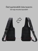 D-Pack Men's Black Technological Fabric Crossbody Bag | Derimod D-Pack Men's Black Technological Fabric Crossbody Bag | Derimod