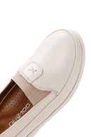 Women's Cream Leather Comfort Loafer | Derimod Women's Cream Leather Comfort Loafer | Derimod