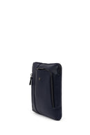 Men's Navy Leather Messenger Bag | Derimod Men's Navy Leather Messenger Bag | Derimod