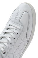 Men's White Lace-up Leather Sneaker | Derimod Men's White Lace-up Leather Sneaker | Derimod