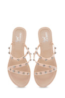 Women's Beige Jelly Stone Slippers | Derimod Women's Beige Jelly Stone Slippers | Derimod