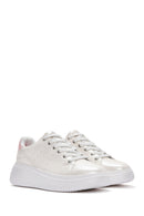 Women's White Lace-Up Thick Soled Sneaker | Derimod Women's White Lace-Up Thick Soled Sneaker | Derimod