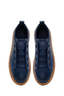 Erkek Lacivert Bağcıklı Deri Sneaker | Derimod Erkek Lacivert Bağcıklı Deri Sneaker | Derimod