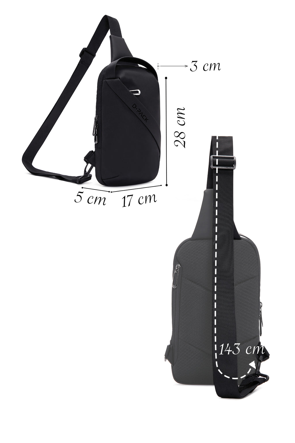 D-Pack Erkek Siyah Kumaş Çapraz Çanta