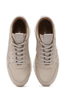 Men's Beige Lace-up Leather Sneaker | Derimod Men's Beige Lace-up Leather Sneaker | Derimod
