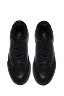 Men's Black Lace-Up Thick-Soled Leather Sneaker | Derimod Men's Black Lace-Up Thick-Soled Leather Sneaker | Derimod