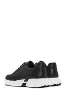 Erkek Siyah Bağcıklı Kalın Tabanlı Deri Sneaker | Derimod Erkek Siyah Bağcıklı Kalın Tabanlı Deri Sneaker | Derimod