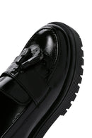 Women's Black Tassel Leather Masculine Loafer | Derimod Women's Black Tassel Leather Masculine Loafer | Derimod
