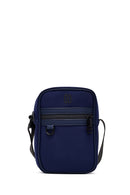 Men's Navy Blue Mini Fabric Messenger Bag | Derimod Men's Navy Blue Mini Fabric Messenger Bag | Derimod