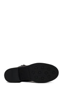 Woman Black Zip Closure Chunky-heeled Leather Boots | Derimod Woman Black Zip Closure Chunky-heeled Leather Boots | Derimod